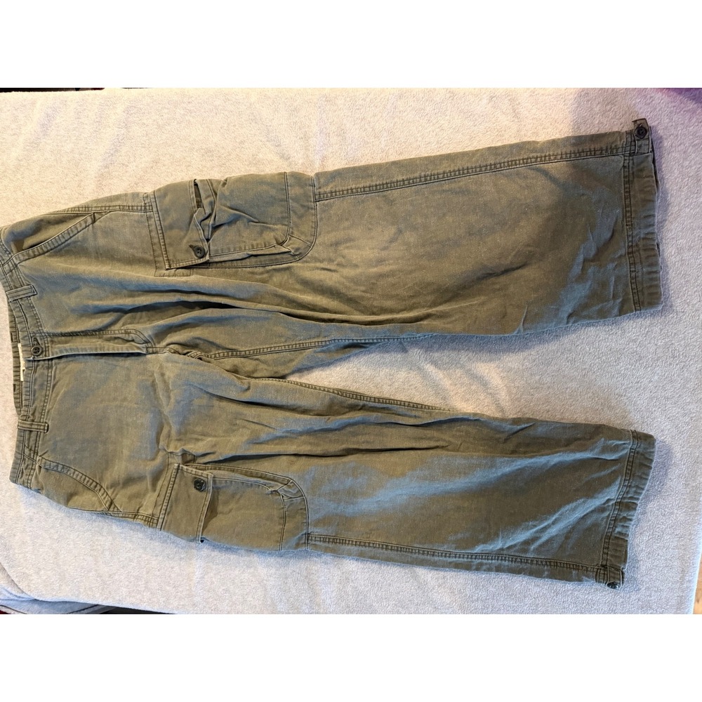 Gap Cargo Pants Mens 34x30 Olive Green Cotton Straight Leg Utility Pockets 34x28